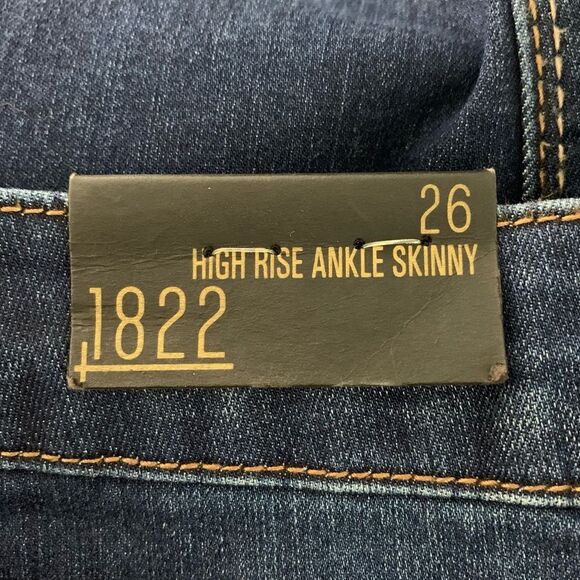 NWT 1822 Denim Women’s Blue high rise ankle skinny jeans pants size 26 New - Picture 8 of 9
